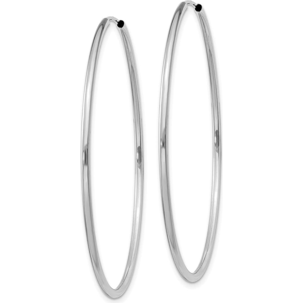 14K White Gold 45mm Polished Endless Hoop Earrings - Lightweight and Timeless by Oro Pregiato