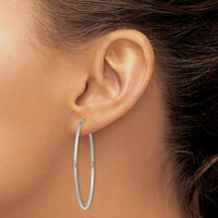 14K White Gold 45mm Polished Endless Hoop Earrings - Lightweight and Timeless by Oro Pregiato
