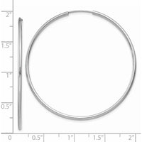 14K White Gold 45mm Polished Endless Hoop Earrings - Lightweight and Timeless by Oro Pregiato