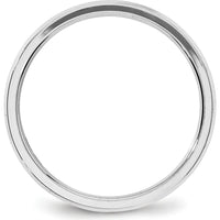 14K White Gold 4mm Beveled Edge Comfort Fit Wedding Band - Size 7 by 0