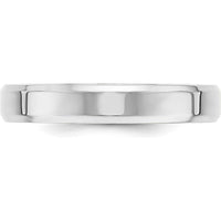 14K White Gold 4mm Beveled Edge Comfort Fit Wedding Band - Size 7 by 0