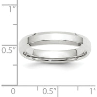14K White Gold 4mm Beveled Edge Comfort Fit Wedding Band - Size 7 by 0