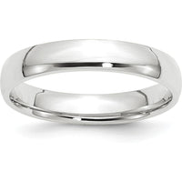 14K White Gold 4mm Comfort Fit Wedding Band - Lightweight, Engravable, Size 5 by 0