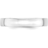 14K White Gold 4mm Comfort Fit Wedding Band - Lightweight, Engravable, Size 5 by 0