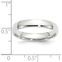 14K White Gold 4mm Comfort Fit Wedding Band - Lightweight, Engravable, Size 5 by 0