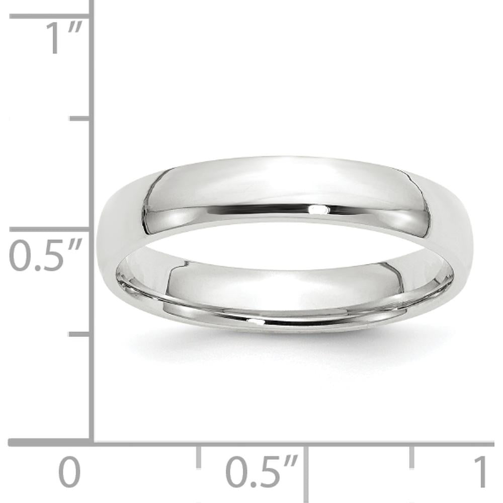 14K White Gold 4mm Comfort Fit Wedding Band - Lightweight, Engravable, Size 5 by 0