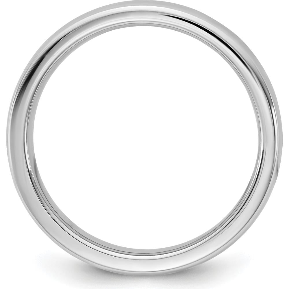 14K White Gold 4mm Comfort Fit Wedding Band with Polished Finish - Domed Profile by 0