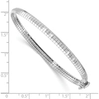 14K White Gold 4mm Diamond-Cut Omega Bracelet with Polished and Satin Finish - 7.5" Length by 0