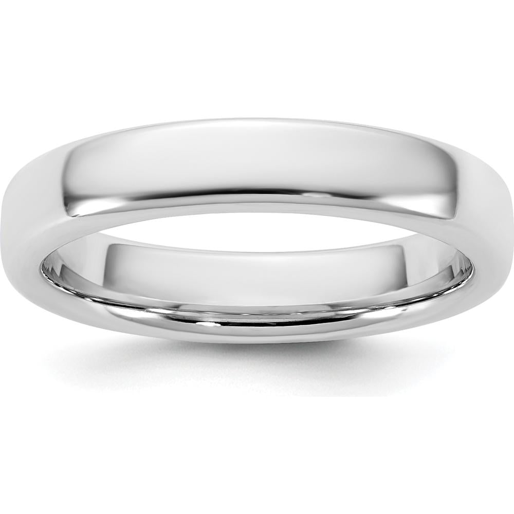 14K White Gold 4mm Domed Comfort Fit Wedding Band by 0