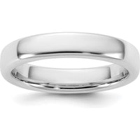 14K White Gold 4mm European Comfort Fit Wedding Band - Polished with Rhodium Plating by 0