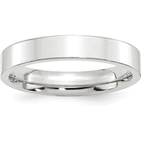 14K White Gold 4mm Flat Comfort Fit Wedding Band - Size 9 by Luciano & Cie