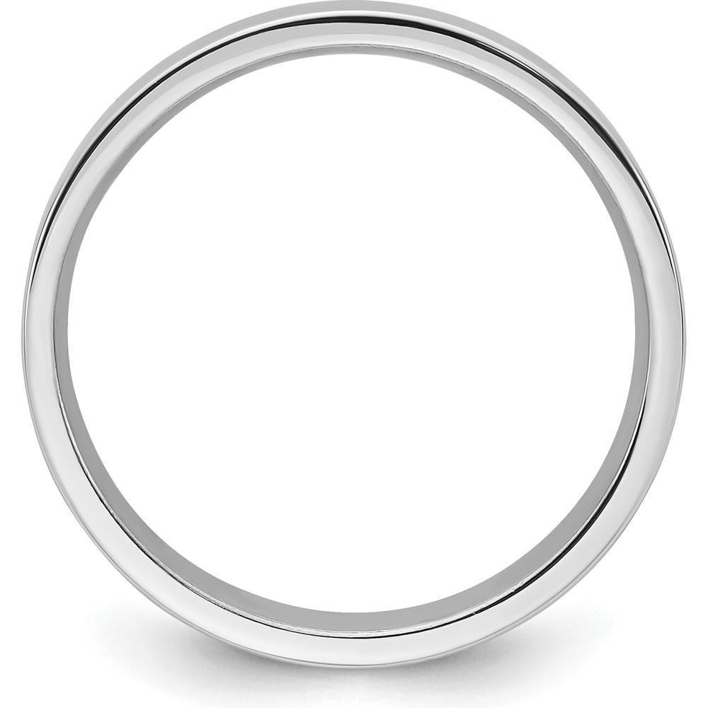 14K White Gold 4mm Flat Comfort Fit Wedding Band - Size 9 by Luciano & Cie