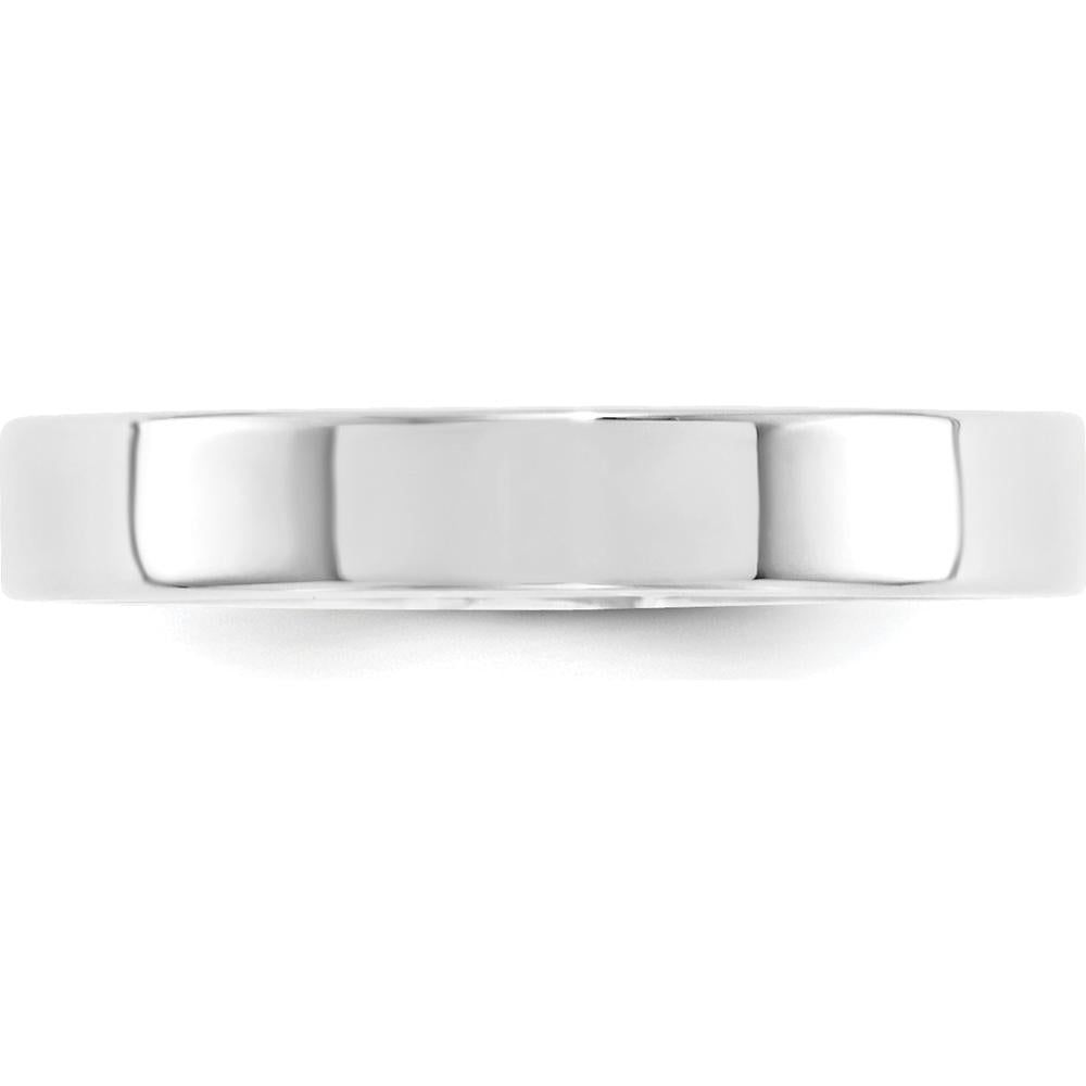 14K White Gold 4mm Flat Comfort Fit Wedding Band - Size 9 by Luciano & Cie