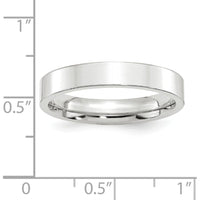 14K White Gold 4mm Flat Comfort Fit Wedding Band - Size 9 by Luciano & Cie