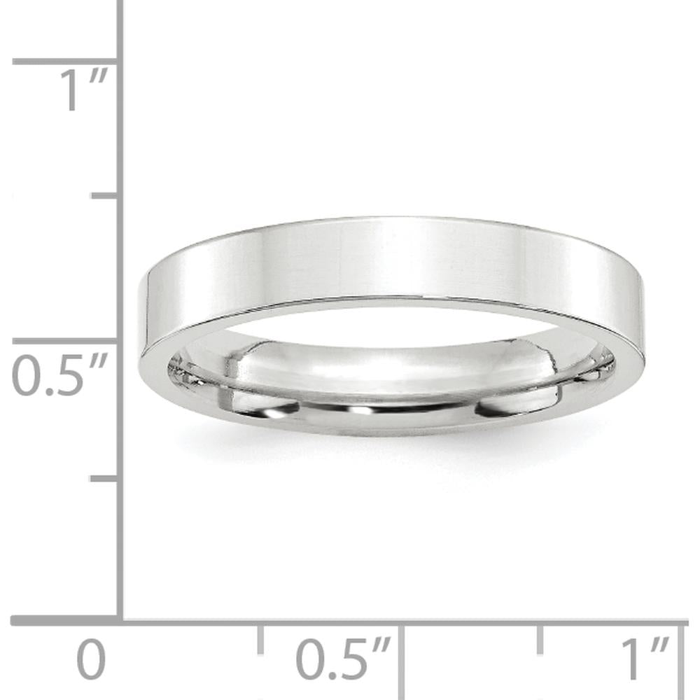 14K White Gold 4mm Flat Comfort Fit Wedding Band - Size 9 by Luciano & Cie