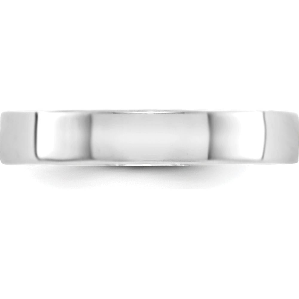 14K White Gold 4mm Flat Wedding Band - Lightweight & Engravable, Size 5 by Luciano & Cie