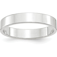 14K White Gold 4mm Flat Wedding Band - Lightweight & Engravable, Size 6 by Luciano & Cie