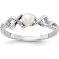 14K White Gold 4mm Freshwater Cultured Pearl Ring by Monteluci Fine Jewelry