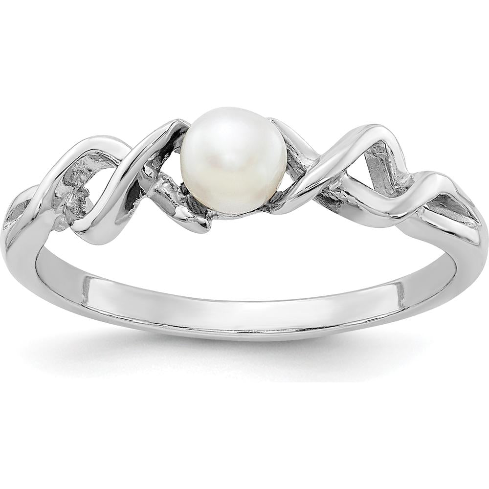 14K White Gold 4mm Freshwater Cultured Pearl Ring by Monteluci Fine Jewelry