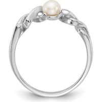14K White Gold 4mm Freshwater Cultured Pearl Ring by Monteluci Fine Jewelry