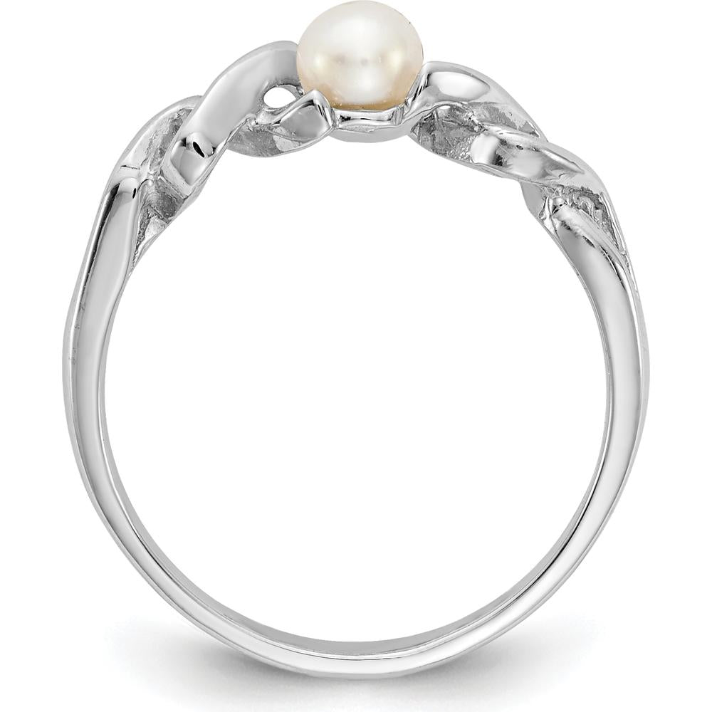 14K White Gold 4mm Freshwater Cultured Pearl Ring by Monteluci Fine Jewelry