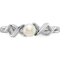 14K White Gold 4mm Freshwater Cultured Pearl Ring by Monteluci Fine Jewelry