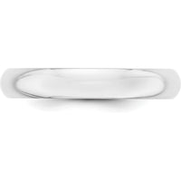 14K White Gold 4mm Half-Round Wedding Band - Polished Finish, Size 7.5 by Luciano & Cie
