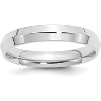 14K White Gold 4mm Knife Edge Comfort Fit Wedding Band - Size 5.5 by Luciano & Cie