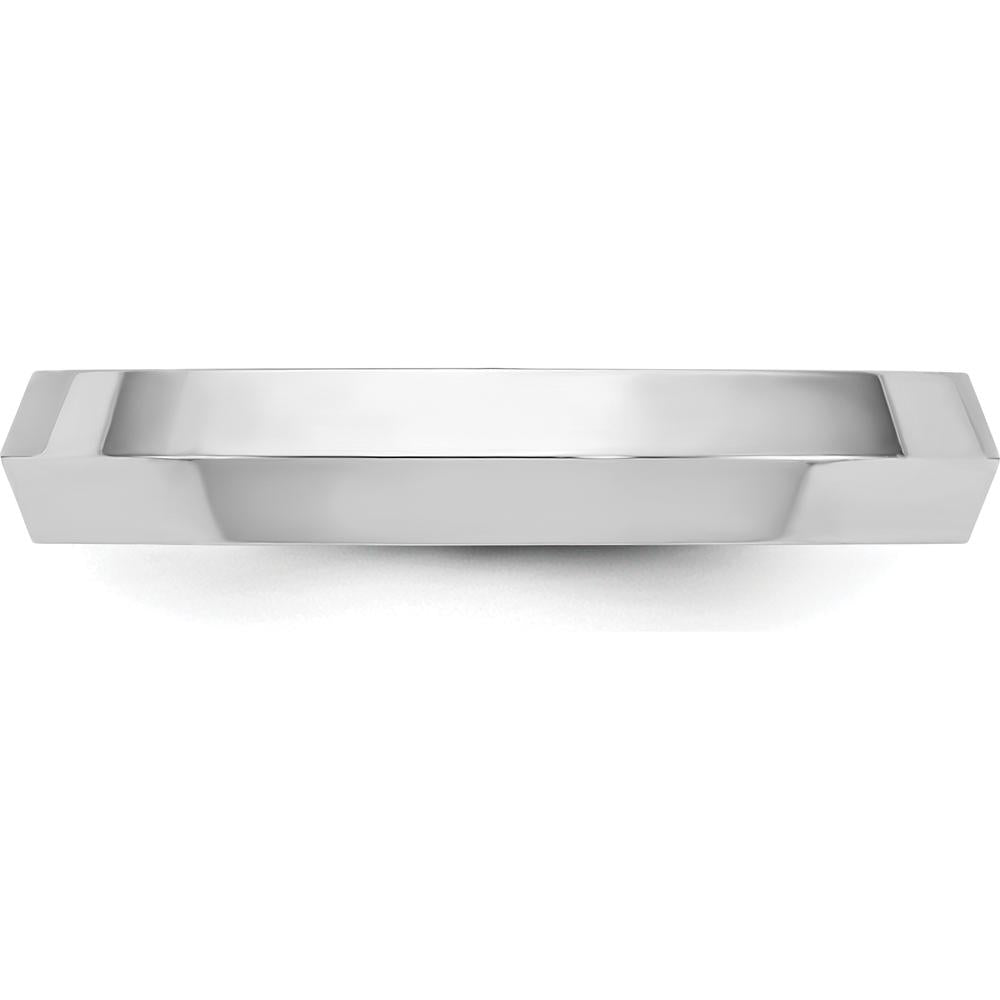 14K White Gold 4mm Knife Edge Comfort Fit Wedding Band - Size 5.5 by Luciano & Cie
