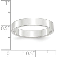 14K White Gold 4mm Lightweight Flat Wedding Band - Size 5.5 by Luciano & Cie