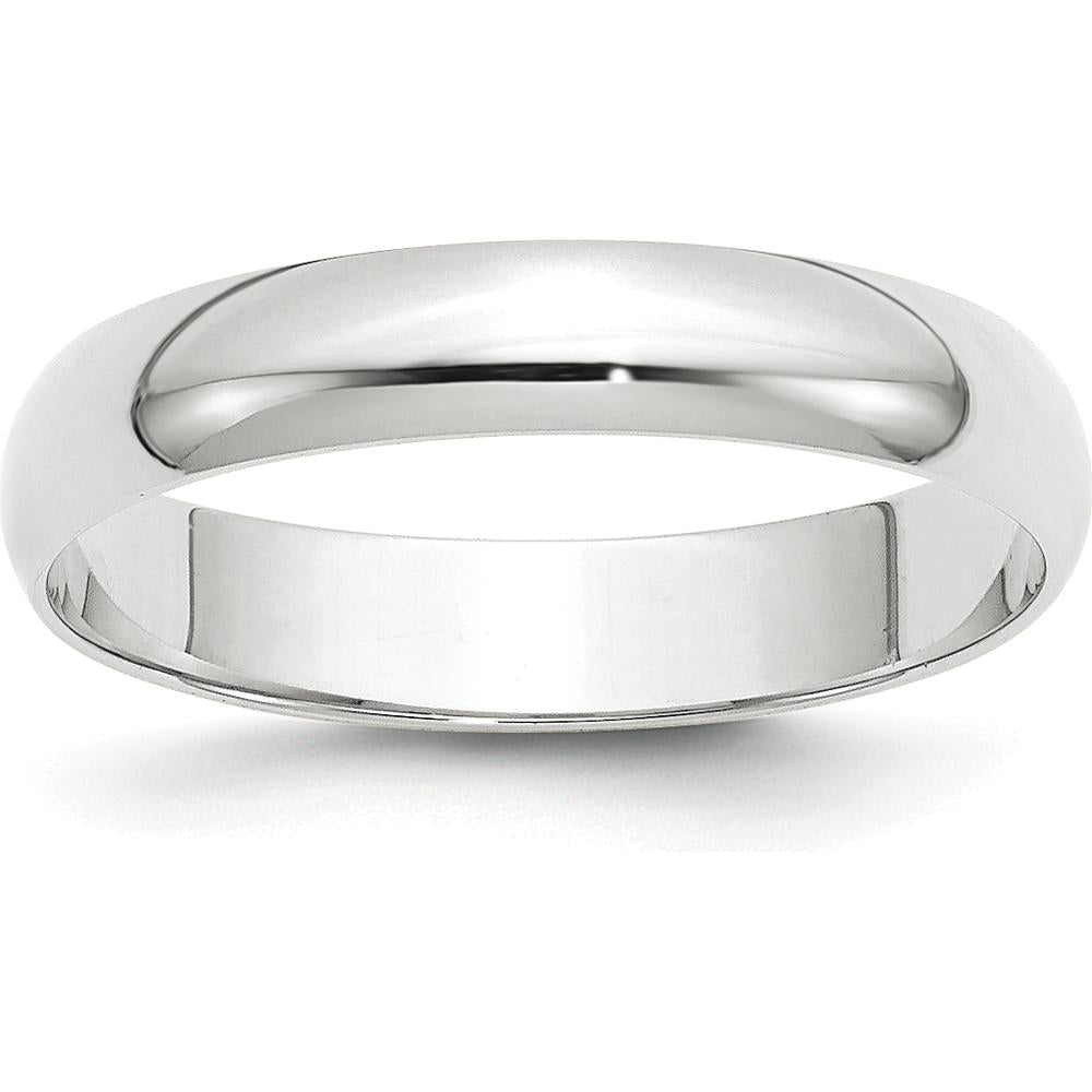 14K White Gold 4mm Lightweight Half Round Wedding Band - Size 12.5 by Luciano & Cie