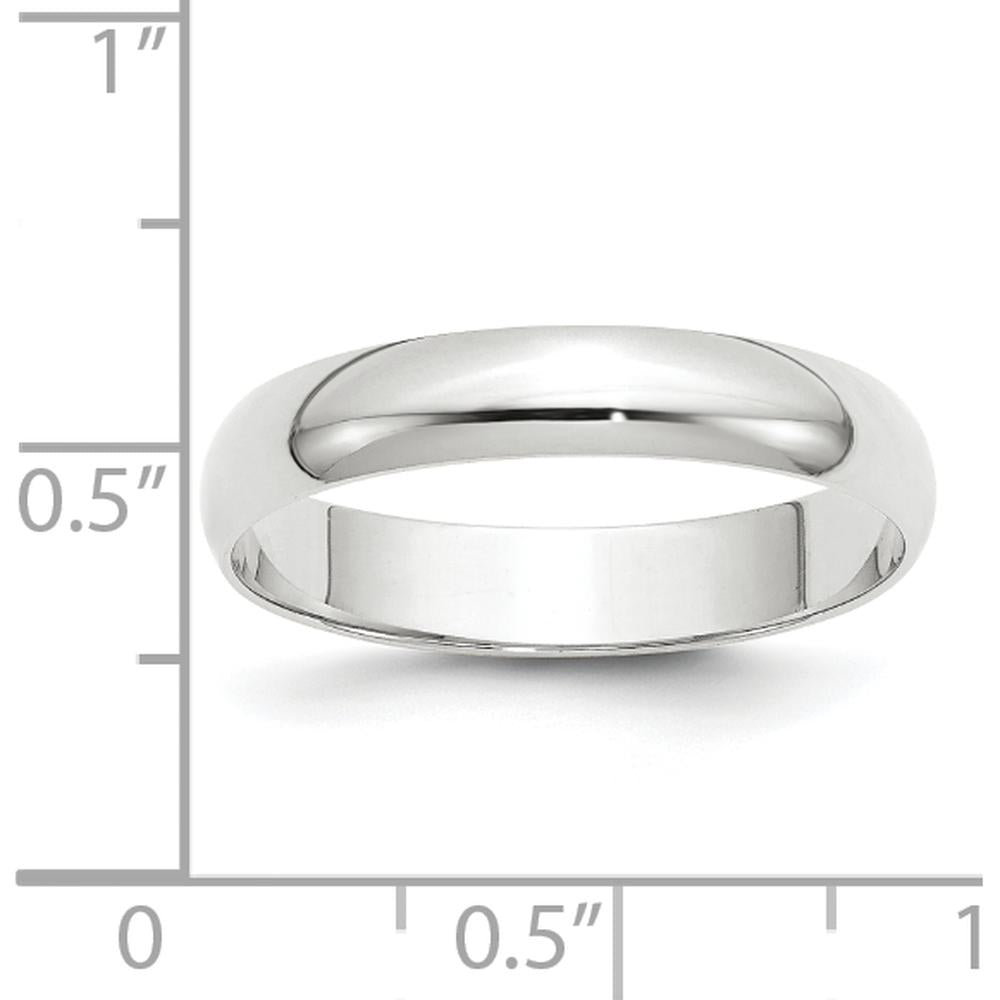 14K White Gold 4mm Lightweight Half Round Wedding Band - Size 12.5 by Luciano & Cie
