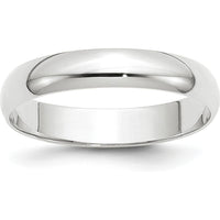 14K White Gold 4mm Lightweight Half Round Wedding Band Size 6.5 by Luciano & Cie