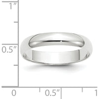 14K White Gold 4mm Lightweight Half Round Wedding Band Size 6.5 by Luciano & Cie