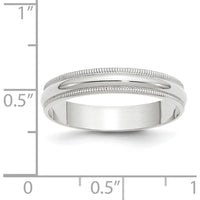 14K White Gold 4mm Lightweight Milgrain Half Round Wedding Band - Size 9.5 by Luciano & Cie