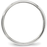 14K White Gold 4mm Milgrain Half Round Wedding Band by Luciano & Cie