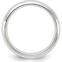 14K White Gold 4mm Polished Comfort Fit Wedding Band - Domed Shape, Size 6.5 by 0