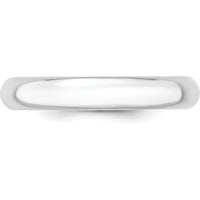 14K White Gold 4mm Polished Comfort Fit Wedding Band - Domed Shape, Size 6.5 by 0