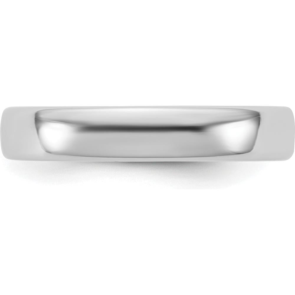 14K White Gold 4mm Polished European Comfort Fit Wedding Band - Engravable Domed Design by 0