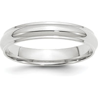 14K White Gold 4mm Ridged Edge Wedding Band - Size 10 by Luciano & Cie