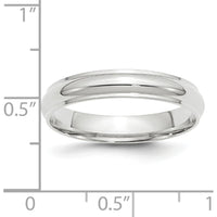 14K White Gold 4mm Ridged Edge Wedding Band - Size 10 by Luciano & Cie