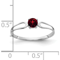 14K White Gold 4mm Round Garnet Ring - 0.35 Carat Total Garnet Weight by Monteluci Fine Jewelry
