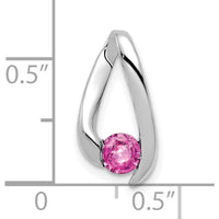 14K White Gold 4mm Round Pink Sapphire Chain Slide - 0.36 Carat Total Sapphire Weight by Monteluci Fine Jewelry