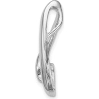14K White Gold 4mm Round Stone Chain Slide Mounting - Rhodium Plated, Pendant Setting by Monteluci Fine Jewelry