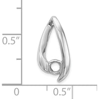 14K White Gold 4mm Round Stone Chain Slide Mounting - Rhodium Plated, Pendant Setting by Monteluci Fine Jewelry