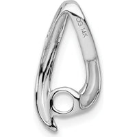 14K White Gold 4mm Round Stone Chain Slide Mounting - Rhodium Plated, Pendant Setting by Monteluci Fine Jewelry