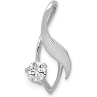 14K White Gold 4mm Round Stone Fancy Slide Pendant Mounting - Fits up to 6mm Omega by Oro Pregiato