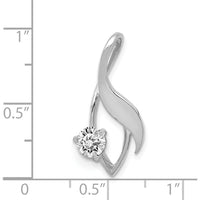14K White Gold 4mm Round Stone Fancy Slide Pendant Mounting - Fits up to 6mm Omega by Oro Pregiato