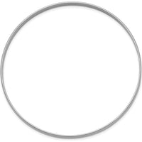 14K White Gold 4mm Solid Polished Half-Round Slip-On Bangle Bracelet by Oro Pregiato