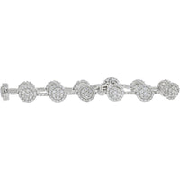 14K White Gold 5.00 Carat Diamond Tennis Bracelet with Milgrain Design